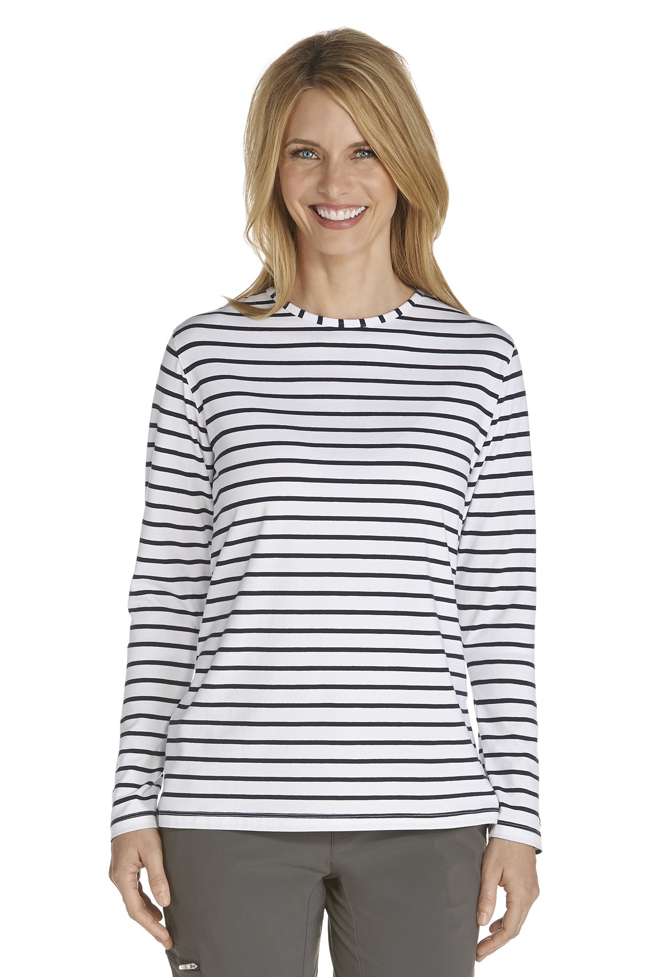 Coolibar - UV Shirt voor dames - Longsleeve - Morada - Wit/Navy