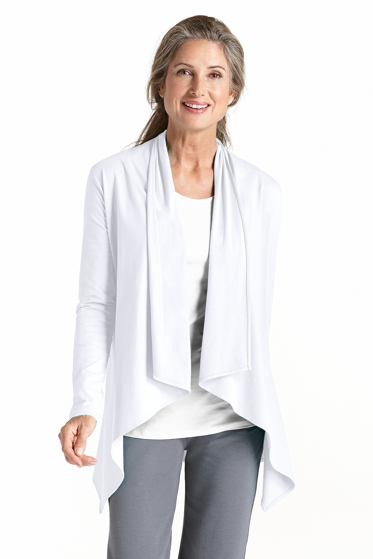 Coolibar - UV Sun Wrap Vest voor dames - Marietas - Wit