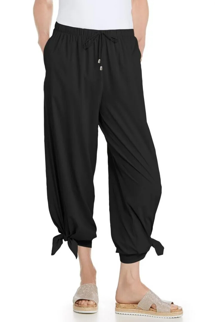 Coolibar - UV-broek met wijde pijpen voor dames - Petra - Effen - Zwart
