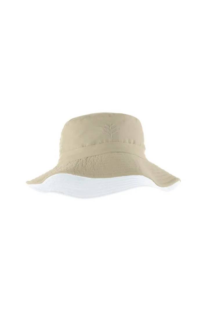 Coolibar - UV Reversible Buckethoed voor kinderen - Y- Landon - Bruin/Wit