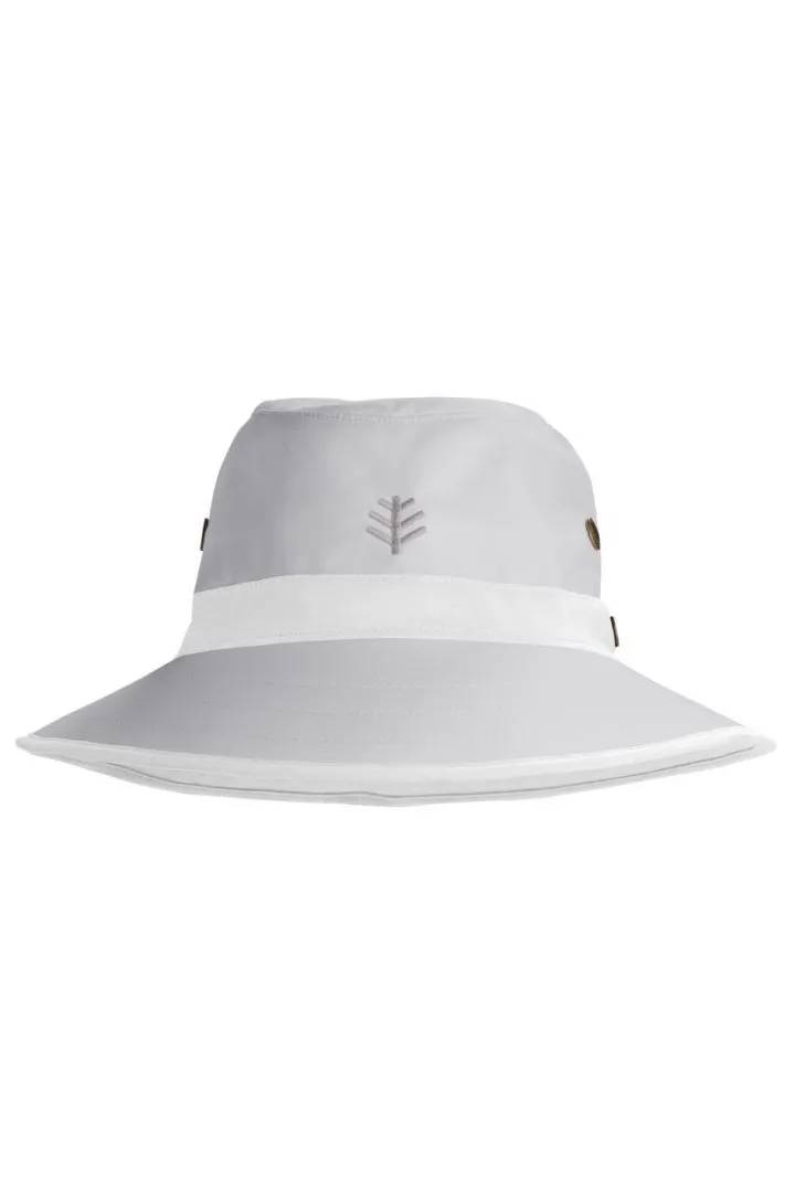 Coolibar - UV-golfhoed voor volwassenen - Matchplay - Zilver/Wit