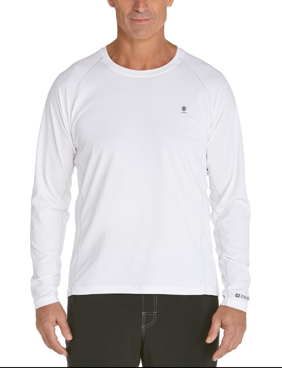 Coolibar - UV zwemshirt lange mouwen heren - wit