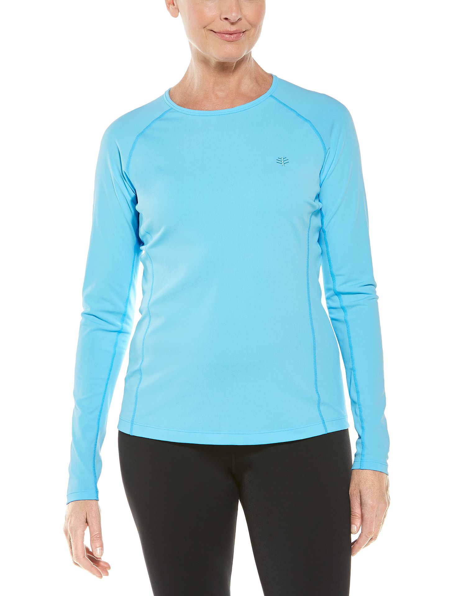 Coolibar - UV Zwemshirt voor dames - Longsleeve - Hightide - Ijsblauw