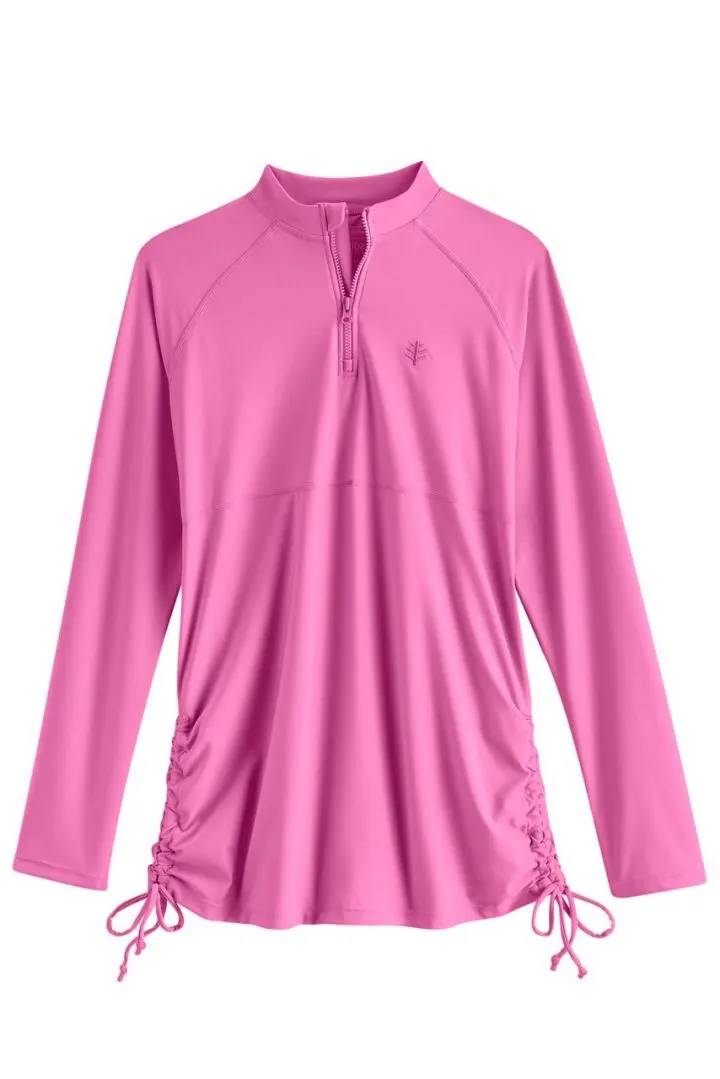 Coolibar - UV-zwemshirt voor meisjes - Lawai Ruche - Effen - Roze