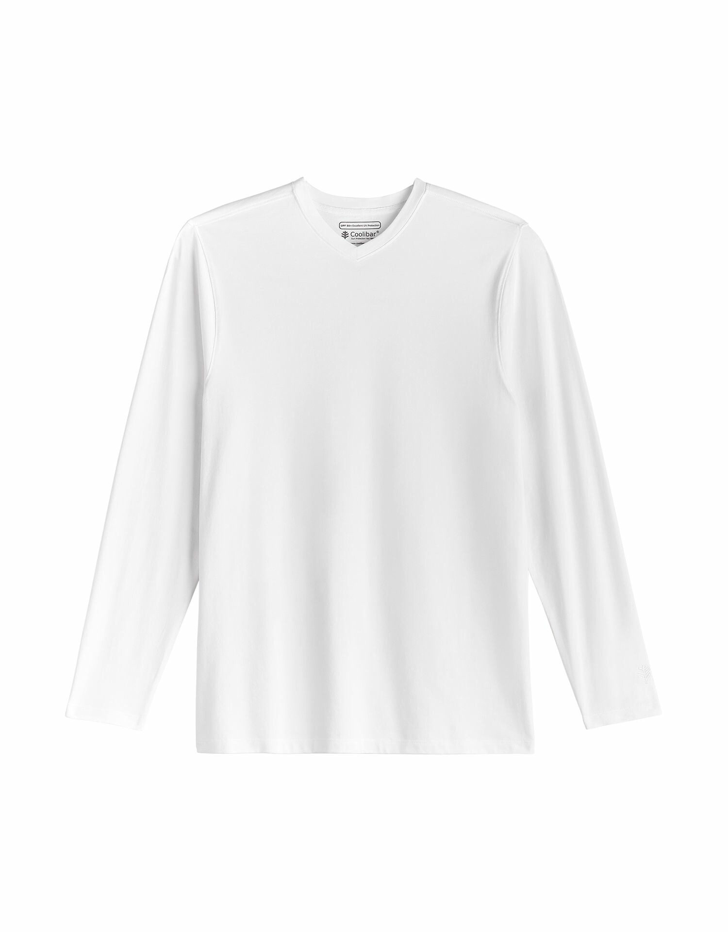Coolibar - UV Shirt voor heren - V-Hals Longsleeve - Morada - Wit