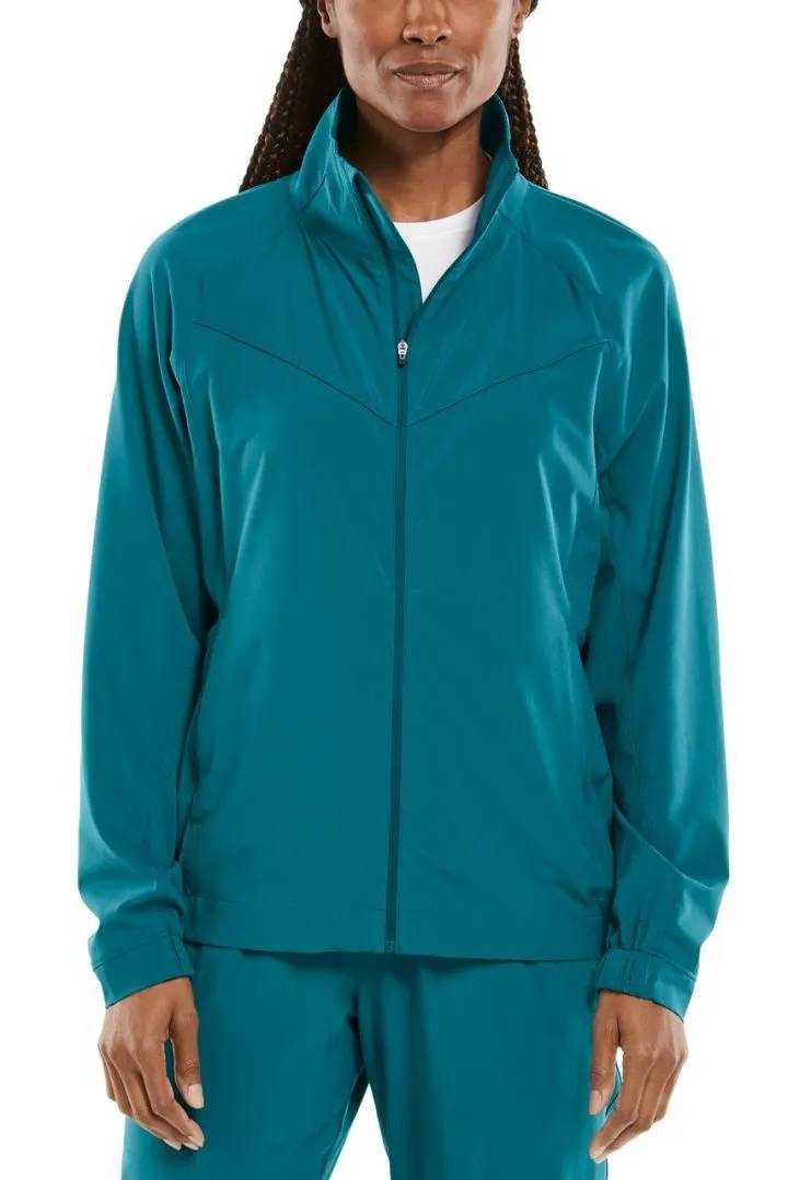 Coolibar - UV-sportjack voor dames - Sprinter - Effen - Teal Lagoon