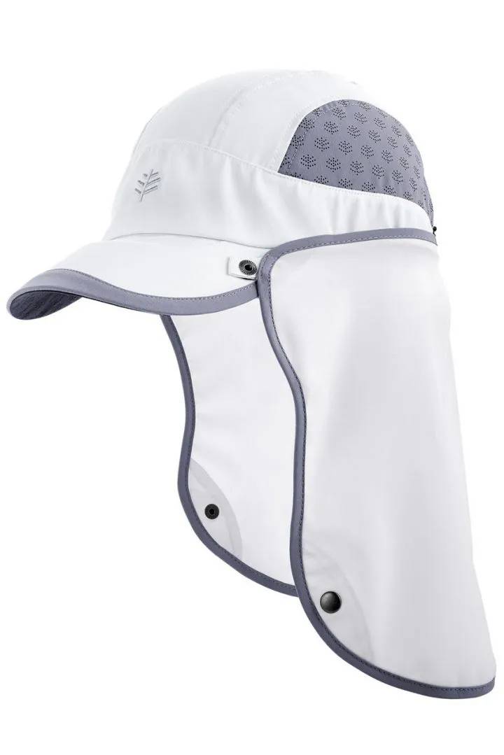 Coolibar - UV-sportpet voor volwassenen - Agility - Wit/Staalgrijs