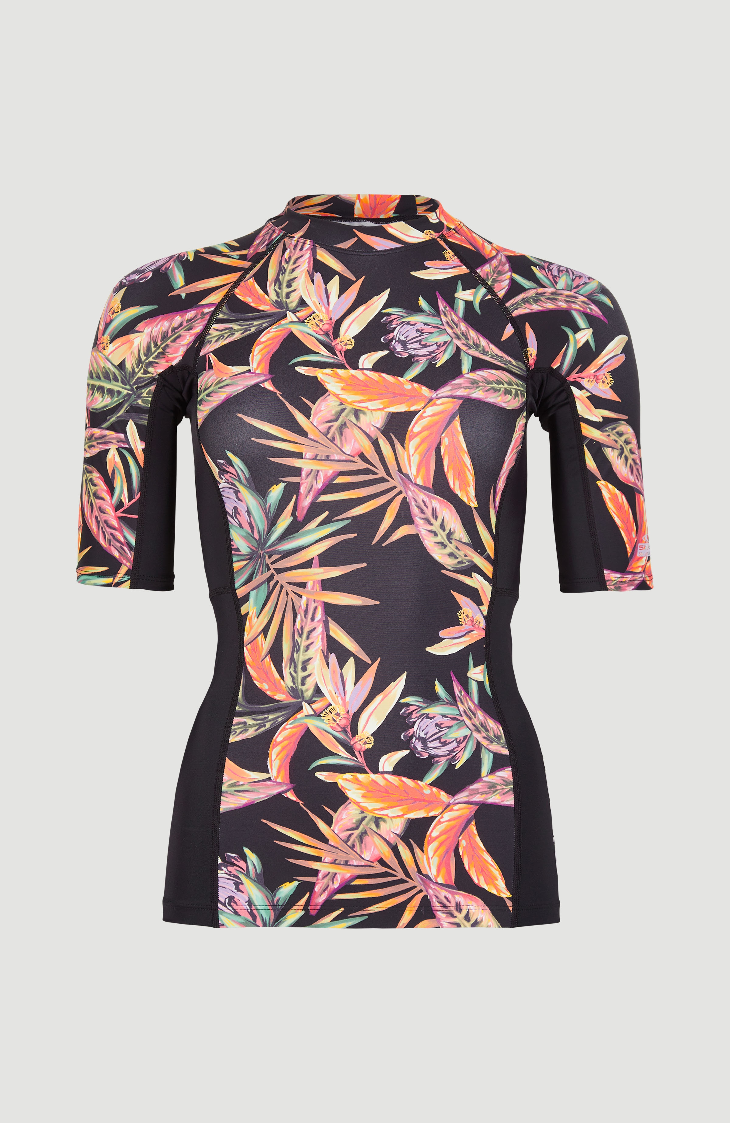O'Neill - UV-Zwemshirt met korte mouwen voor vrouwen - Anglet - UPF50+ - Black Tropical Flower