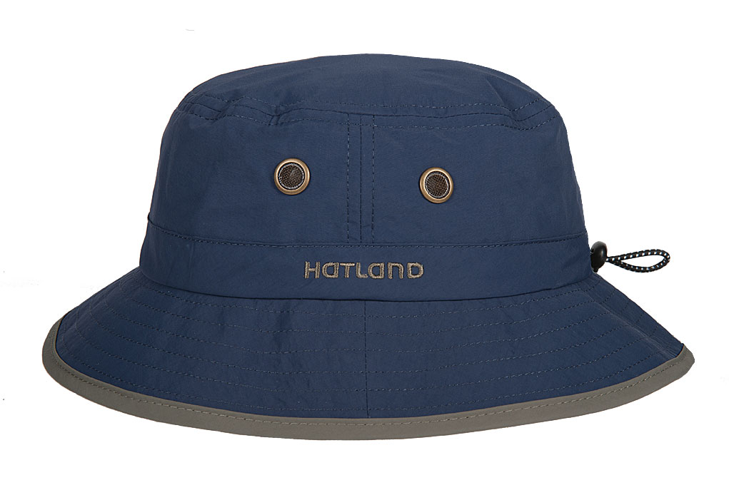 Hatland - UV Bucket hoed voor heren - Sal - anti-muggen - Leisteenblauw