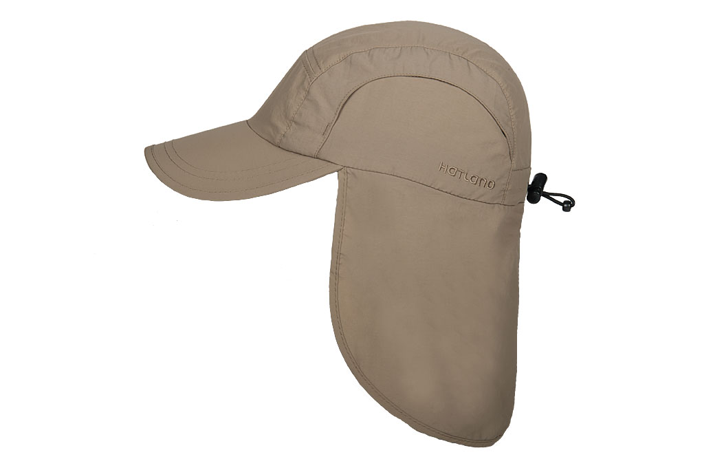 Hatland - Verkoelende UV pet met nekbescherming voor heren - Malcolm - Beige
