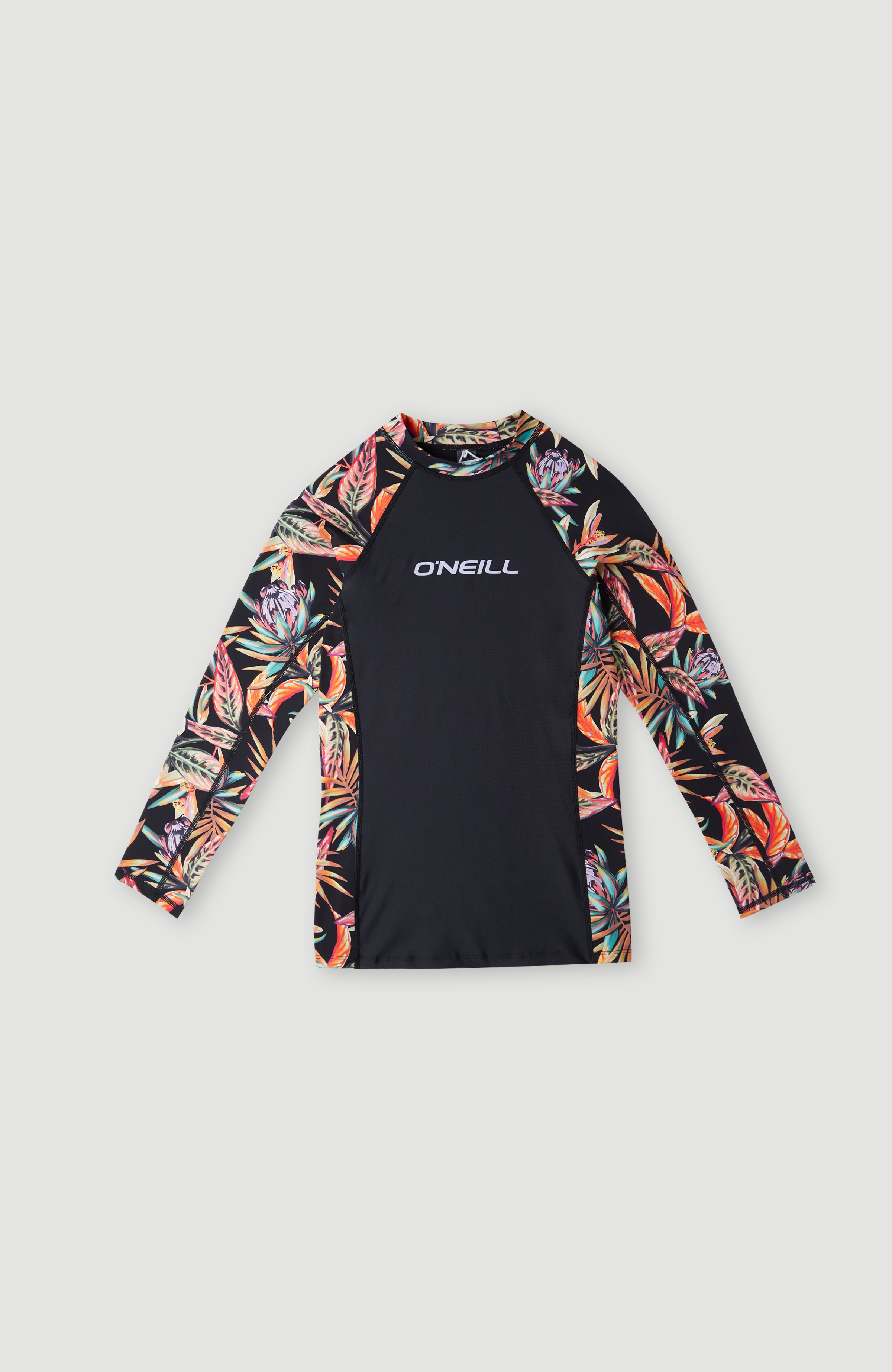 O'Neill - UV-Zwemshirt met lange mouwen voor meisjes - UPF50+ - Printed Skin - Black Tropical Flower