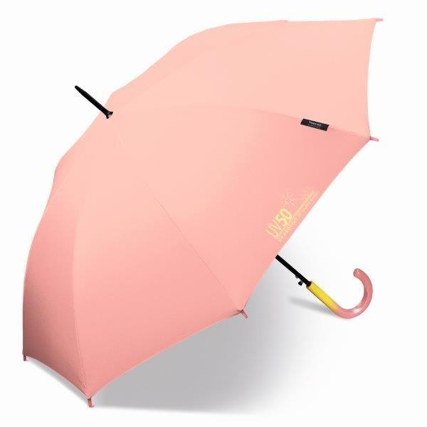 Happy Rain - Lange paraplu met UV bescherming - Automatisch - Roze