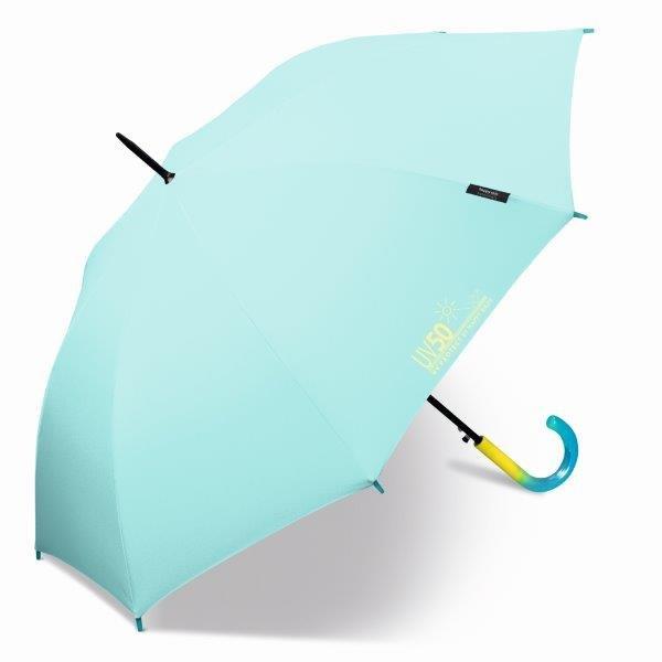 Happy Rain - Lange paraplu met UV bescherming - Automatisch - Blauw