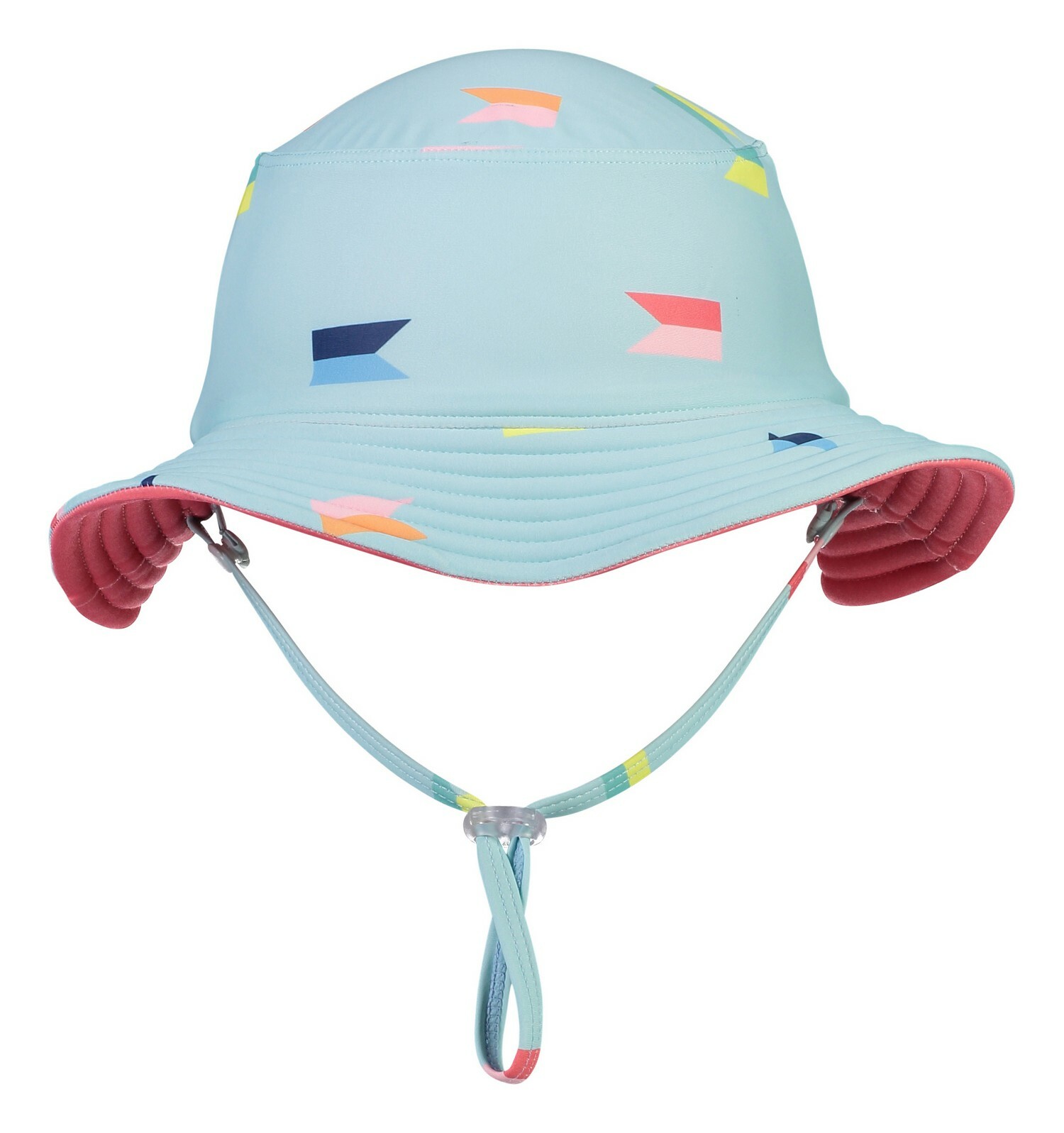 Snapper Rock - Omkeerbare UV Bucket Hoed voor jongens - Maritieme Fliers - Lichtblauw/Koraal