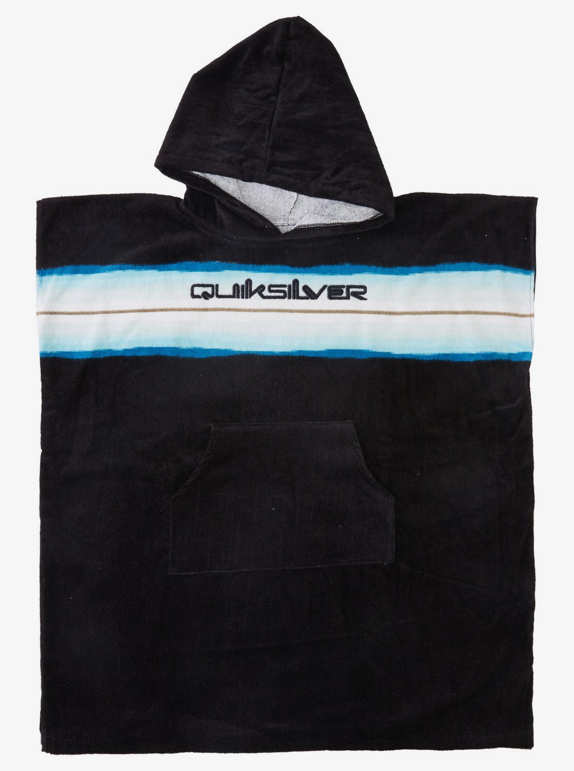 Quiksilver - Badcape met capuchon voor jongens - Zwart & blauw