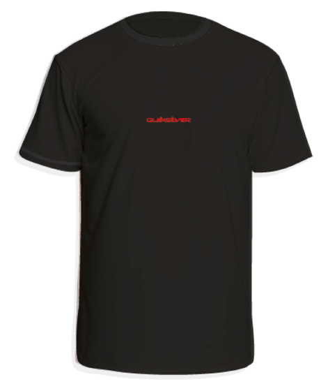 Quiksilver - UV-Zwemshirt met korte mouwen voor mannen - Zwart met rood logo