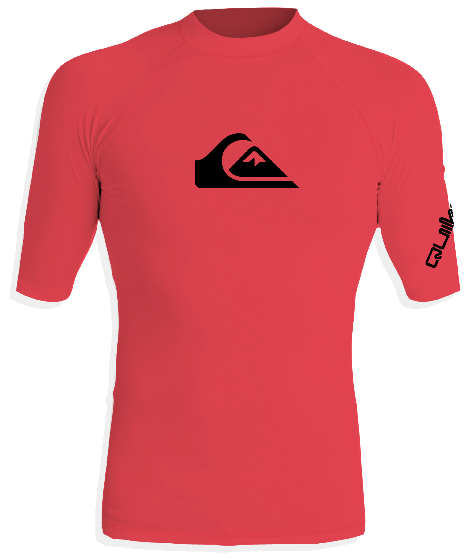 Quiksilver - UV-Zwemshirt met korte mouwen voor mannen - All time - Koraal