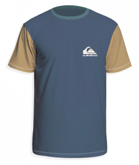 Quiksilver - UV Rashguard voor jongens - Hearts Omni Korte mouw - UPF50 - Bering Sea - Blauw