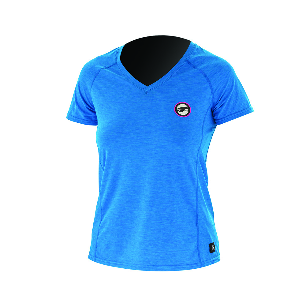 Prolimit - UV-shirt voor dames met korte mouwen - Felblauw / roze