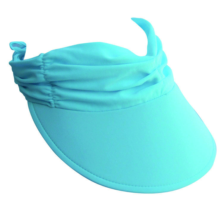 Rigon - Zonneklep voor dames met geplooide stof - Calypso - Turquoise