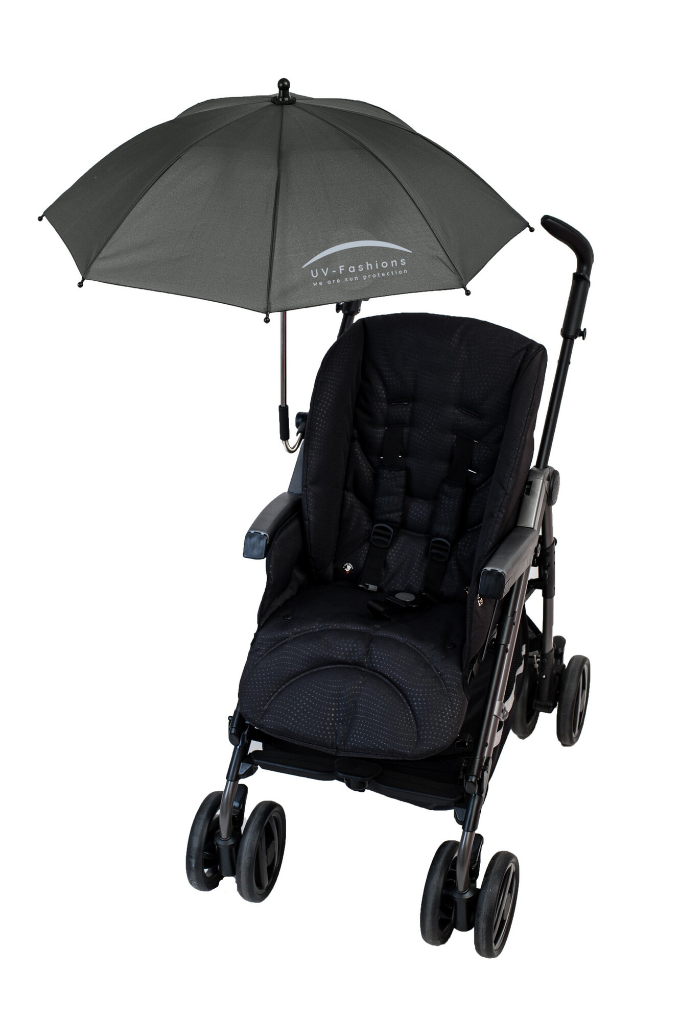 UV-Fashions - Universele UV-parasol voor kinderwagens - Antraciet