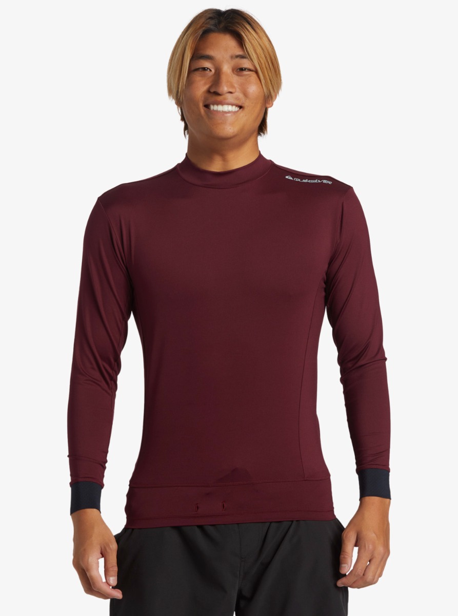 Quiksilver - UV-surf T-shirt voor heren - Highline - Lange mouw - UPF50+ - Wijnrood