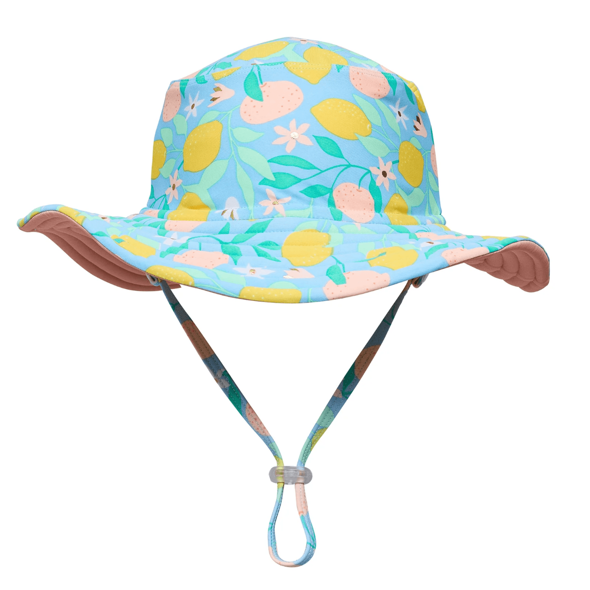 Snapper Rock - Omkeerbare UV-buckethoed voor meisjes - UPF50+ - Lemon Drops - Blauw/Roze