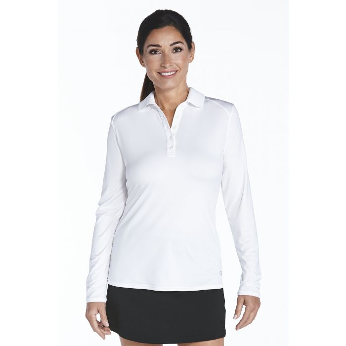 Coolibar - UV Sport Polo voor dames - Longsleeve - Prestwick Golf - Wit