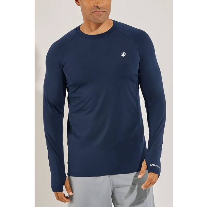 Coolibar - UV-shirt voor heren - Lange mouw - Agility Performance - Effen - Navy 