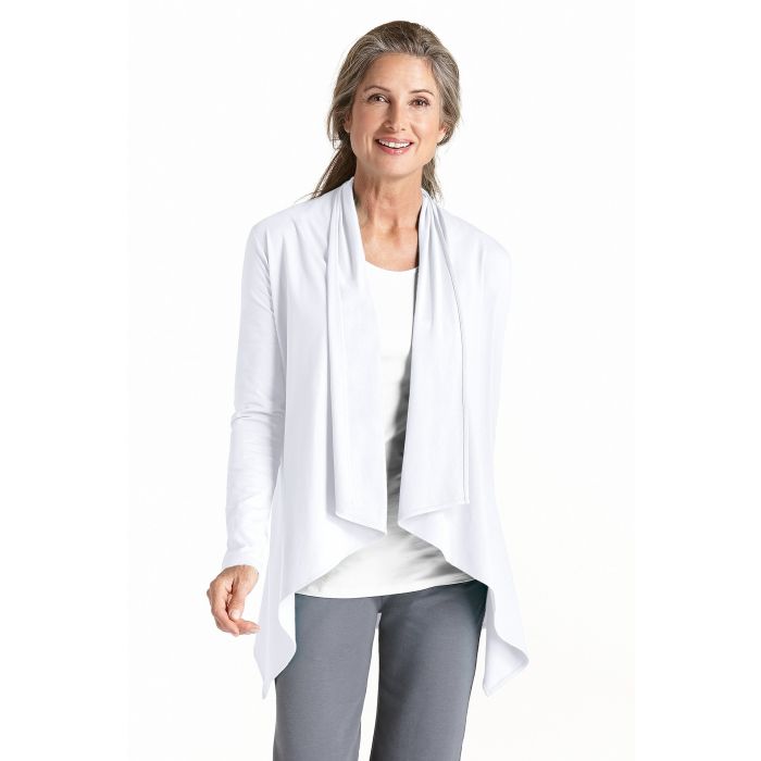 Coolibar - UV Sun Wrap Vest voor dames - Marietas - Wit