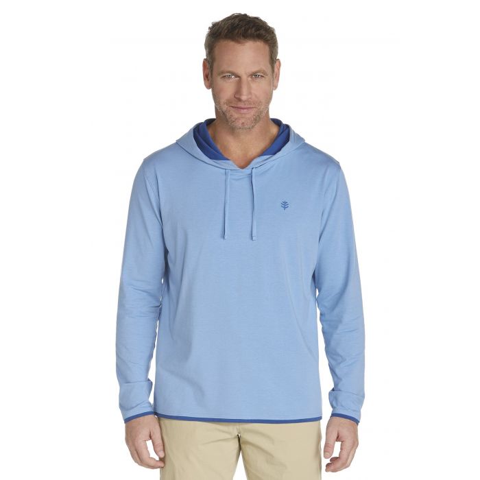 Coolibar - UV-hoodie heren - licht blauw