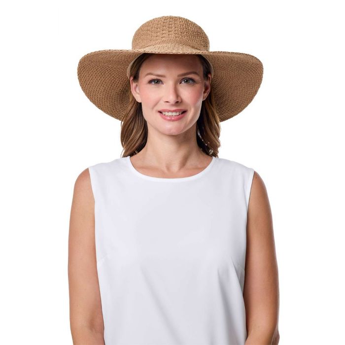 Coolibar - UV-zonnehoed voor dames - Geelbruin