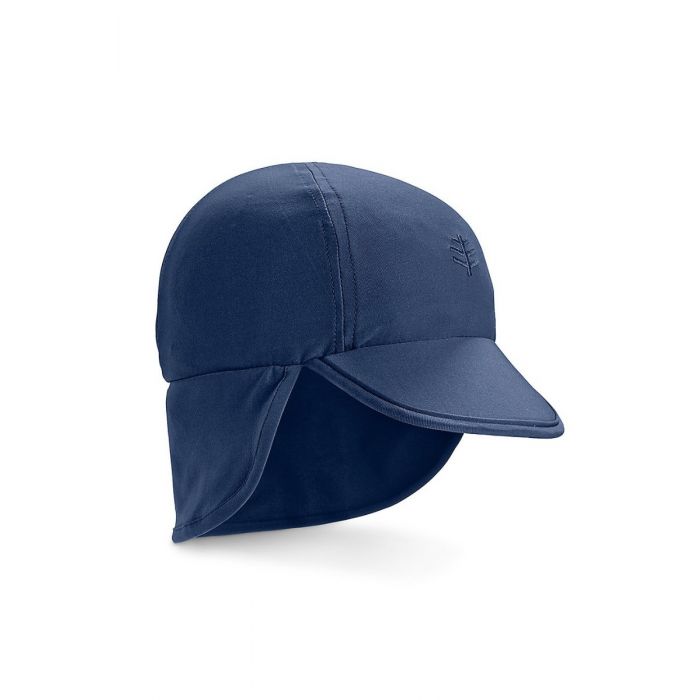 Coolibar - UV Zonnepet voor baby's met nekflap - Splashy - Navy