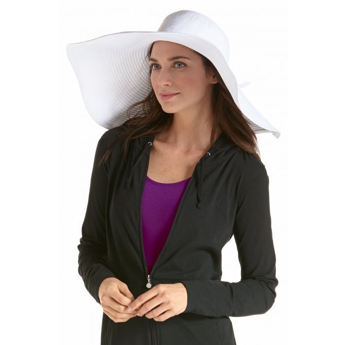 Coolibar - UV XL flaphoed voor dames - Wit