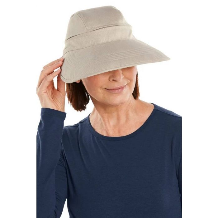 Coolibar - UV Afritsbare Zonneklep voor dames - Bel Aire - Naturel
