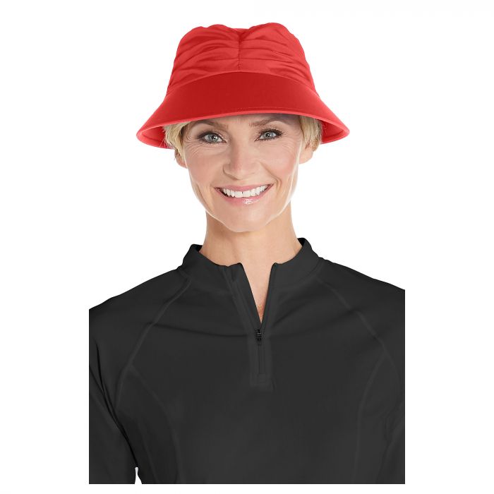 Coolibar - UV-zonneklep voor dames - Klaproos-rood