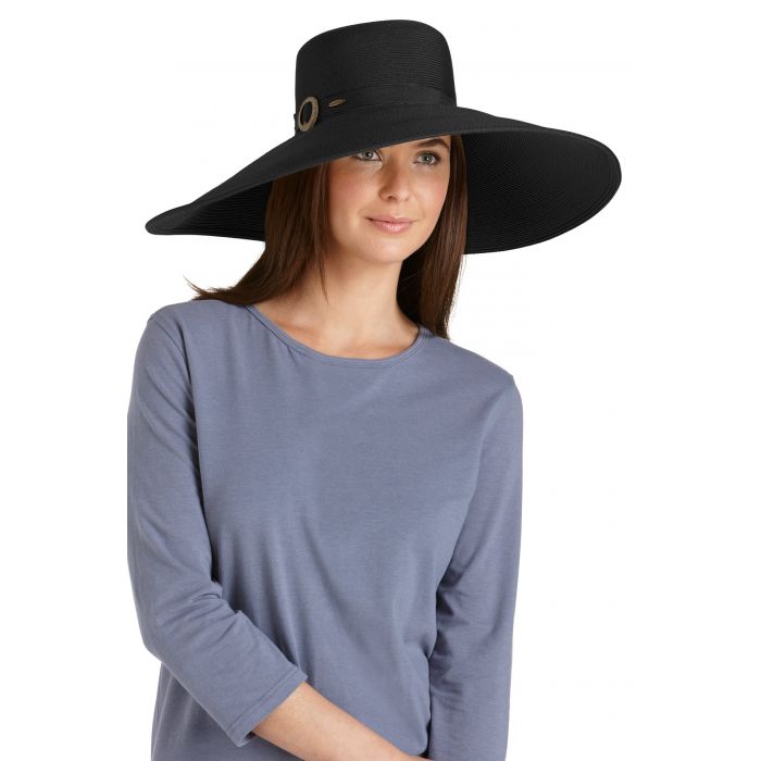 Coolibar - UV Smartstrawhoed voor dames - Zwart