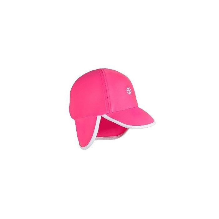 Coolibar - UV-zonnepet voor baby's met nekflap - Aloha Roze/Wit