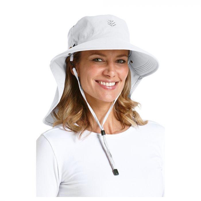 Coolibar - UV Ultra Zonnehoed voor volwassenen - Stevie - Wit