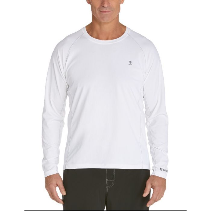 Coolibar - UV zwemshirt lange mouwen heren - wit