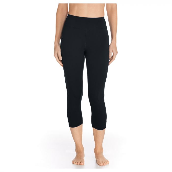 Coolibar - UV Zwemlegging Capri voor dames - Deep Water - Zwart