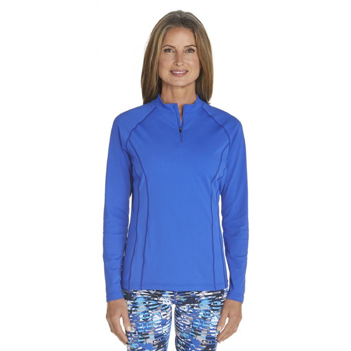 Coolibar - UV-zwemshirt lange mouwen dames - Kobalt blauw