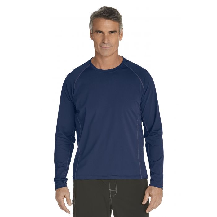Coolibar - UV zwemshirt lange mouwen heren - donkerblauw