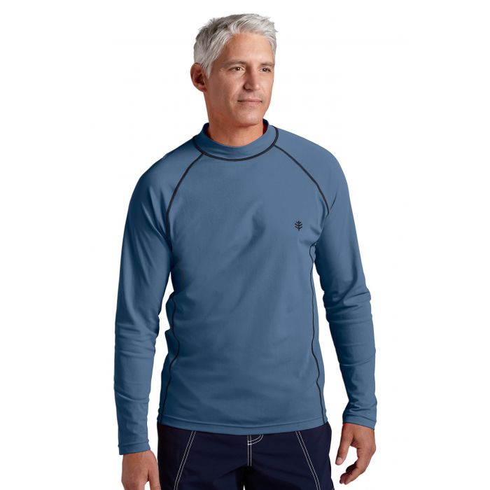 Coolibar - UV zwemshirt lange mouwen heren - staal grijs