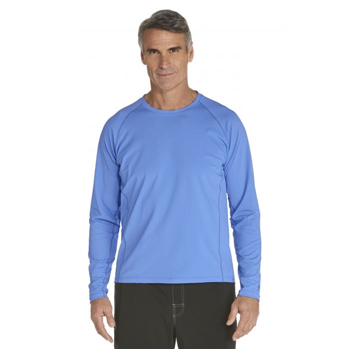 Coolibar - UV zwemshirt lange mouwen heren - licht blauw