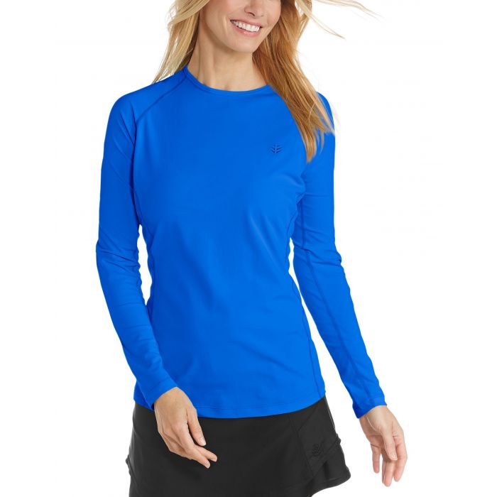 Coolibar - UV Zwemshirt voor dames - Longsleeve - Hightide - Baja Blauw