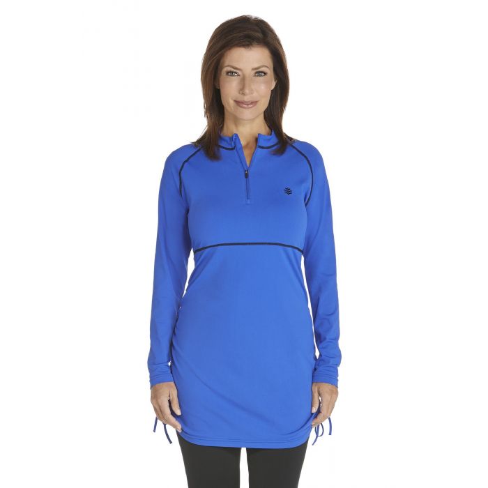Coolibar - UV-zwemshirt dames - Kobalt blauw