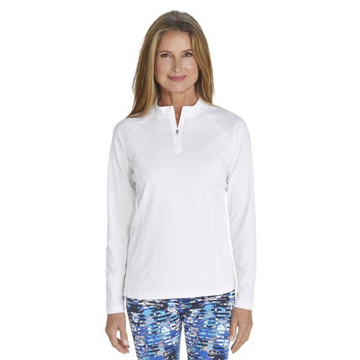 Coolibar - UV Zwemshirt voor dames - Longsleeve - Freestyle Rash - Wit