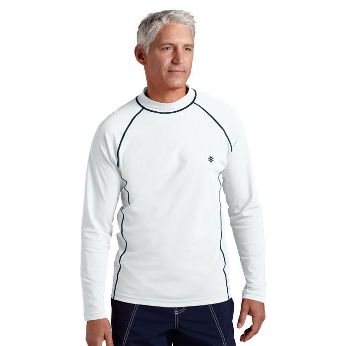 Coolibar - UV Zwemshirt voor heren - Longsleeve - Tulum Rash - Wit