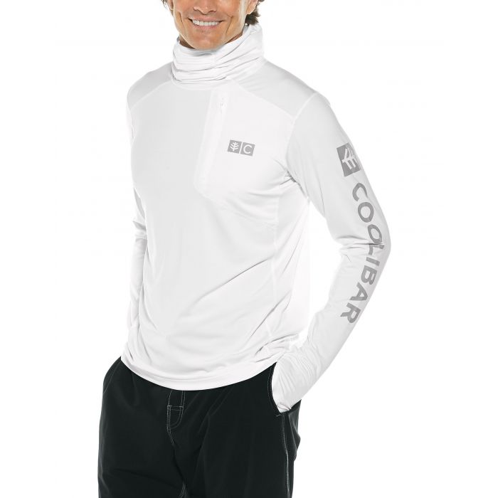 Coolibar - UV Zwemshirt met capuchon voor heren - Andros - Wit